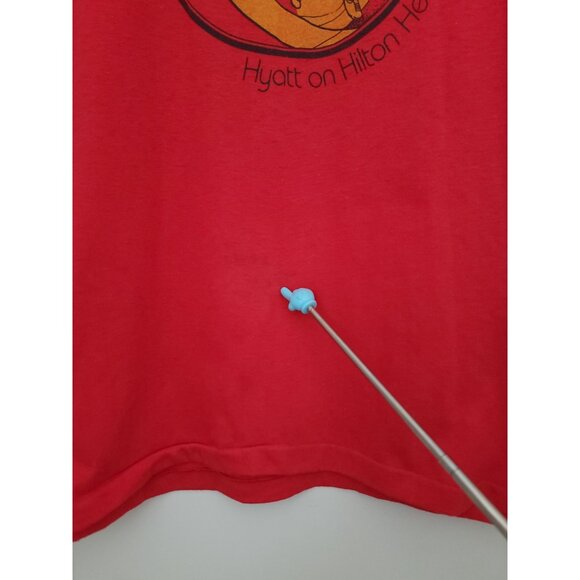 Vintage 1980 10K Run Hyatt On Hilton Head Island Red Single Stitch T-Shirt XL - Picture 6 of 8